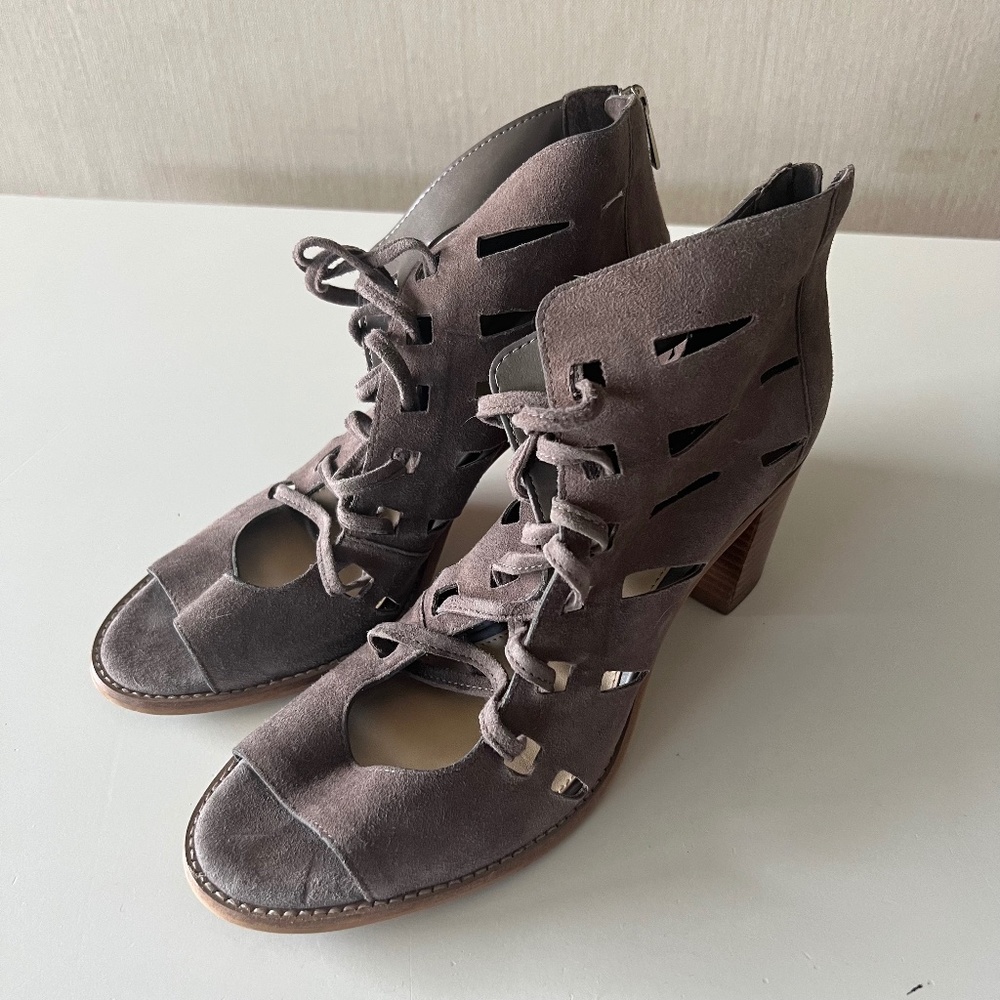 Vince Camuto Lace Up  Suede Heels